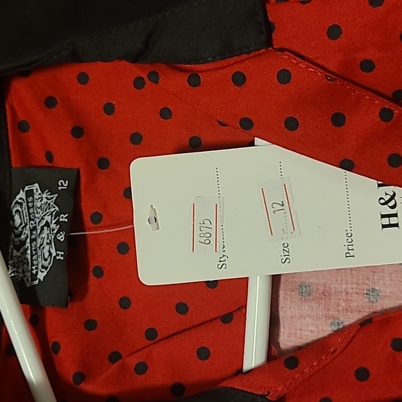 HEARTS & ROSES LONDON | Red & Black Polka Dot A-Line Dress - Picture 5 of 7